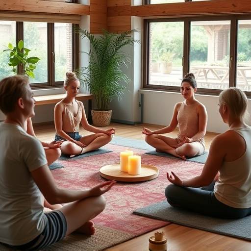 Group of people meditating together, radiating compassion and kindness